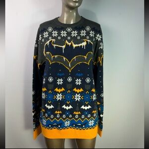 Batman Themed Gray and Blue Sweater